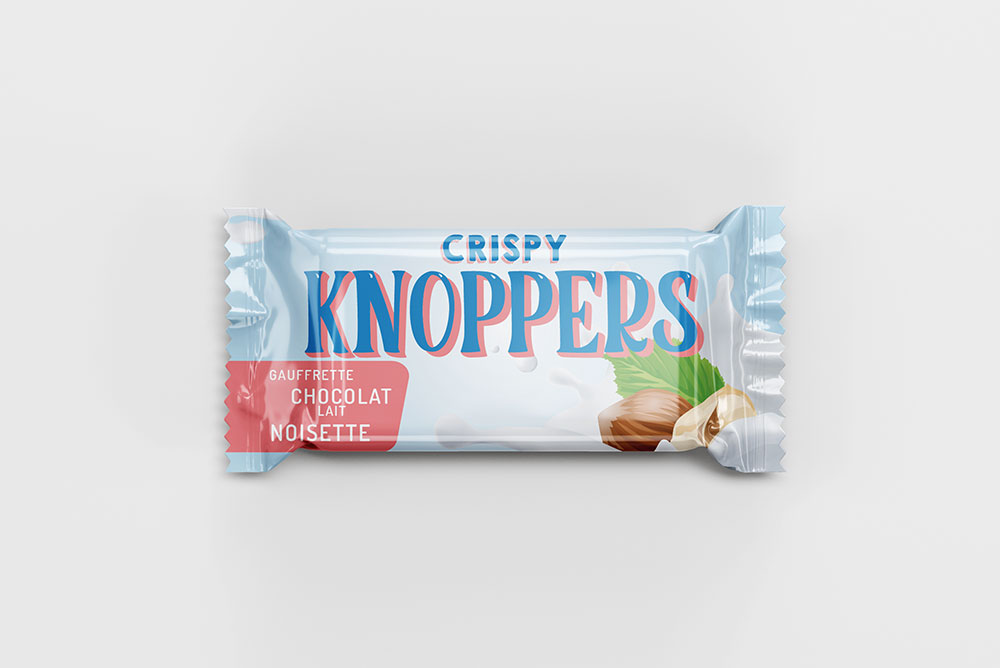 Mockup du packaging pour Knoppers